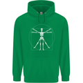 Vitruvian Skeleton Halloween Skull Funny Mens 80% Cotton Hoodie Irish Green