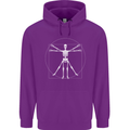 Vitruvian Skeleton Halloween Skull Funny Mens 80% Cotton Hoodie Purple