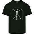 Vitruvian Skeleton Halloween Skull Funny Mens Cotton T-Shirt Tee Top Black