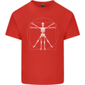 Vitruvian Skeleton Halloween Skull Funny Mens Cotton T-Shirt Tee Top Red
