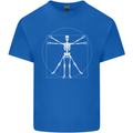 Vitruvian Skeleton Halloween Skull Funny Mens Cotton T-Shirt Tee Top Royal Blue