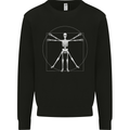 Vitruvian Skeleton Halloween Skull Funny Mens Sweatshirt Jumper Black