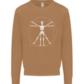 Vitruvian Skeleton Halloween Skull Funny Mens Sweatshirt Jumper Caramel Latte