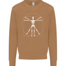 Vitruvian Skeleton Halloween Skull Funny Mens Sweatshirt Jumper Caramel Latte