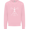 Vitruvian Skeleton Halloween Skull Funny Mens Sweatshirt Jumper Light Pink