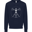 Vitruvian Skeleton Halloween Skull Funny Mens Sweatshirt Jumper Navy Blue