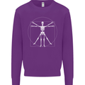 Vitruvian Skeleton Halloween Skull Funny Mens Sweatshirt Jumper Purple