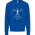 Vitruvian Skeleton Halloween Skull Funny Mens Sweatshirt Jumper Royal Blue
