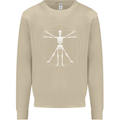 Vitruvian Skeleton Halloween Skull Funny Mens Sweatshirt Jumper Sand