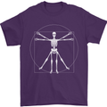 Vitruvian Skeleton Halloween Skull Funny Mens T-Shirt Cotton Gildan Purple