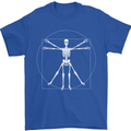 Vitruvian Skeleton Halloween Skull Funny Mens T-Shirt Cotton Gildan Royal Blue