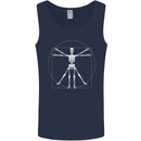 Vitruvian Skeleton Halloween Skull Funny Mens Vest Tank Top Navy Blue