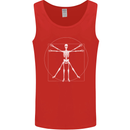 Vitruvian Skeleton Halloween Skull Funny Mens Vest Tank Top Red