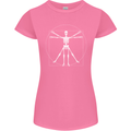 Vitruvian Skeleton Halloween Skull Funny Womens Petite Cut T-Shirt Azalea