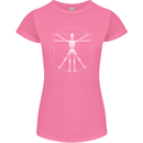 Vitruvian Skeleton Halloween Skull Funny Womens Petite Cut T-Shirt Azalea