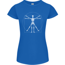 Vitruvian Skeleton Halloween Skull Funny Womens Petite Cut T-Shirt Royal Blue