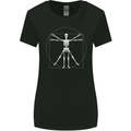 Vitruvian Skeleton Halloween Skull Funny Womens Wider Cut T-Shirt Black