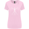 Vitruvian Skeleton Halloween Skull Funny Womens Wider Cut T-Shirt Light Pink