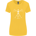 Vitruvian Skeleton Halloween Skull Funny Womens Wider Cut T-Shirt Yellow
