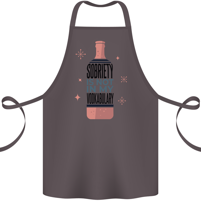 Vodka Sobriety Vodkabulary Alcohol Cotton Apron 100% Organic Dark Grey