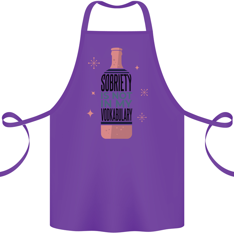 Vodka Sobriety Vodkabulary Alcohol Cotton Apron 100% Organic Purple