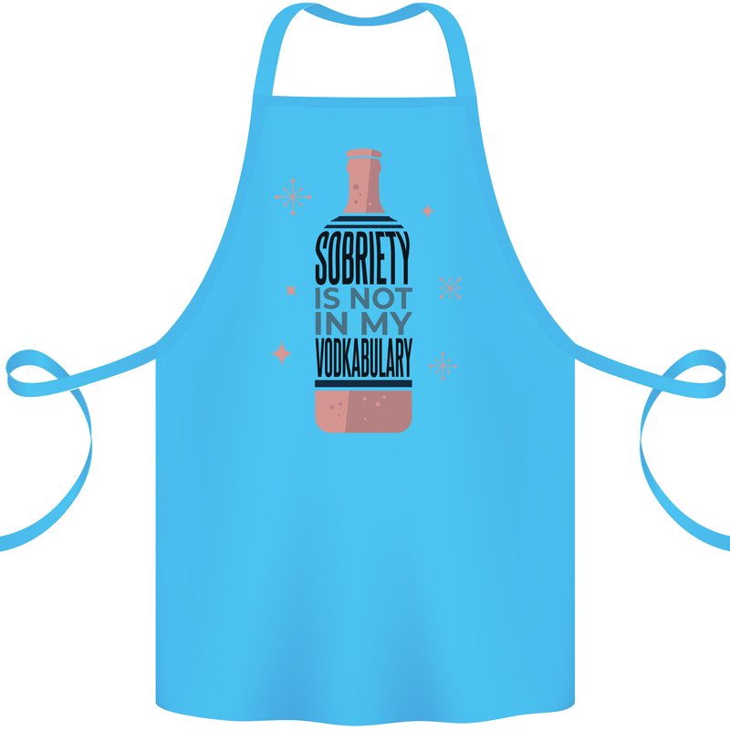Vodka Sobriety Vodkabulary Alcohol Cotton Apron 100% Organic Turquoise