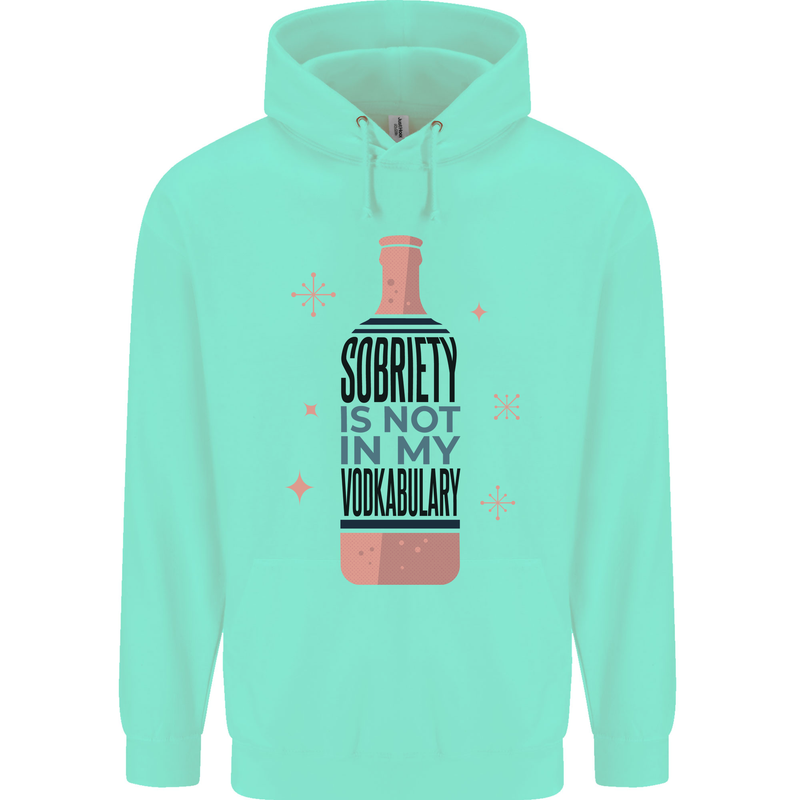 Vodka Sobriety Vodkabulary Alcohol Mens 80% Cotton Hoodie Peppermint