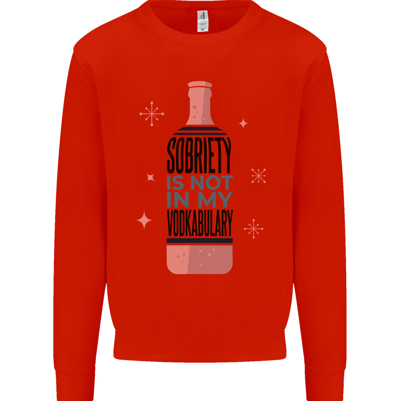 Vodka Sobriety Vodkabulary Alcohol Mens Sweatshirt Jumper Bright Red