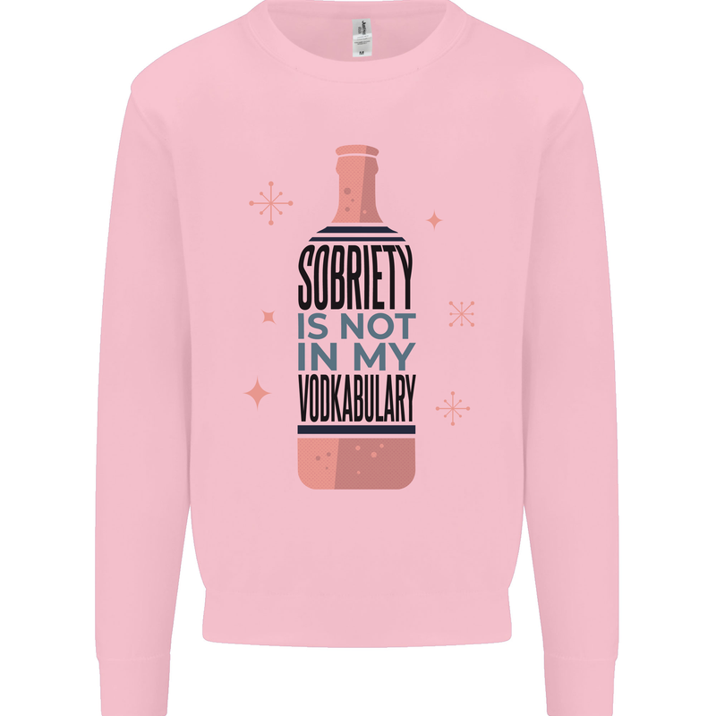 Vodka Sobriety Vodkabulary Alcohol Mens Sweatshirt Jumper Light Pink