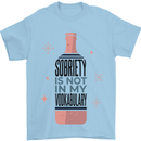 Vodka Sobriety Vodkabulary Alcohol Mens T-Shirt Cotton Gildan Light Blue