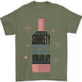 Vodka Sobriety Vodkabulary Alcohol Mens T-Shirt Cotton Gildan Military Green