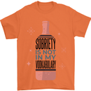 Vodka Sobriety Vodkabulary Alcohol Mens T-Shirt Cotton Gildan Orange