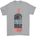 Vodka Sobriety Vodkabulary Alcohol Mens T-Shirt Cotton Gildan Sports Grey