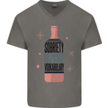 Vodka Sobriety Vodkabulary Alcohol Mens V-Neck Cotton T-Shirt Charcoal
