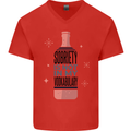 Vodka Sobriety Vodkabulary Alcohol Mens V-Neck Cotton T-Shirt Red