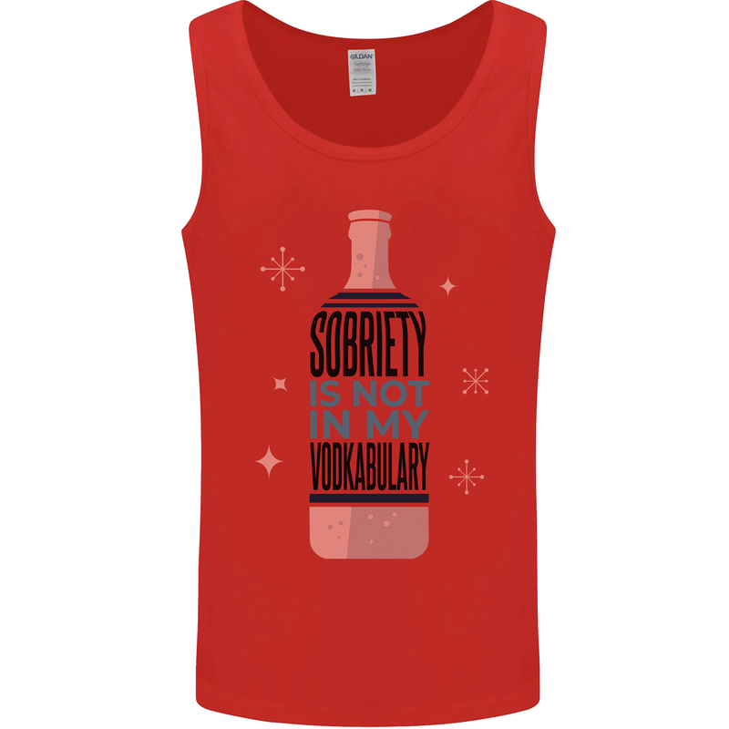 Vodka Sobriety Vodkabulary Alcohol Mens Vest Tank Top Red