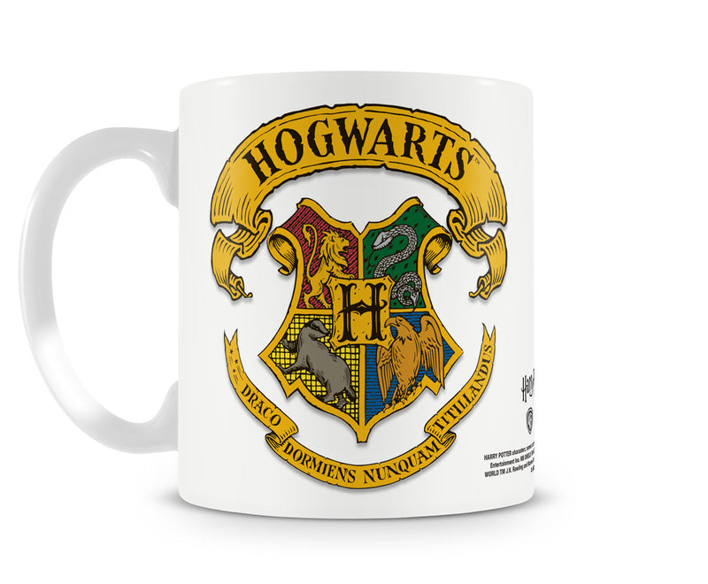 Harry potter hogwarts crest film white coffee mug cup