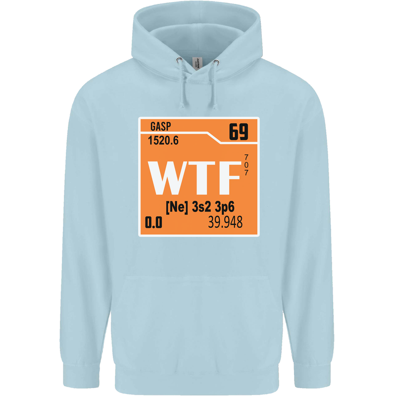 WTF Periodic Table Chemistry Geek Funny Childrens Kids Hoodie Light Blue