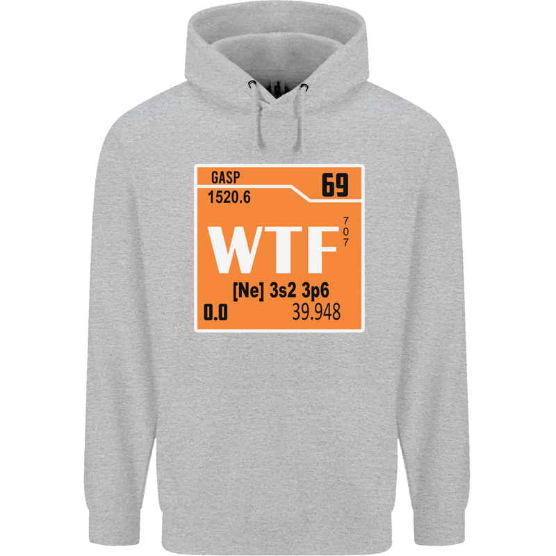 WTF Periodic Table Chemistry Geek Funny Childrens Kids Hoodie Sports Grey