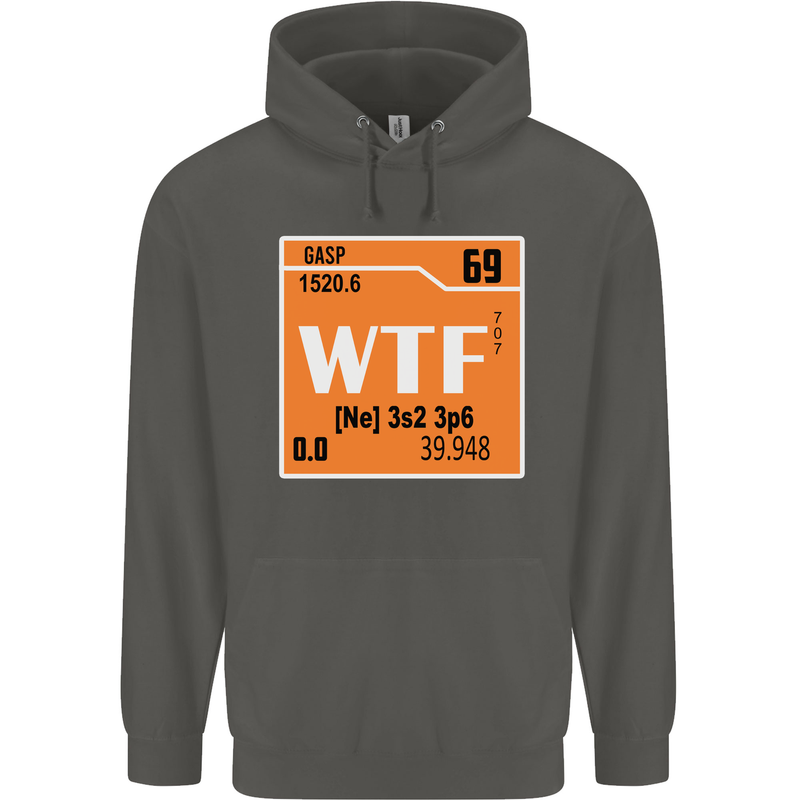 WTF Periodic Table Chemistry Geek Funny Childrens Kids Hoodie Storm Grey