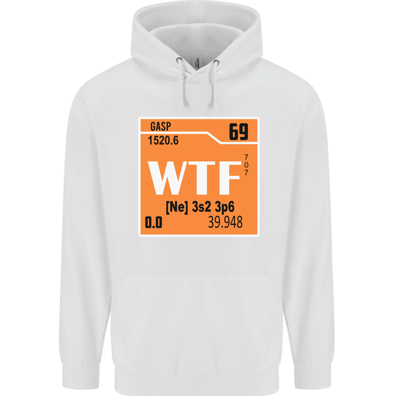 WTF Periodic Table Chemistry Geek Funny Childrens Kids Hoodie White