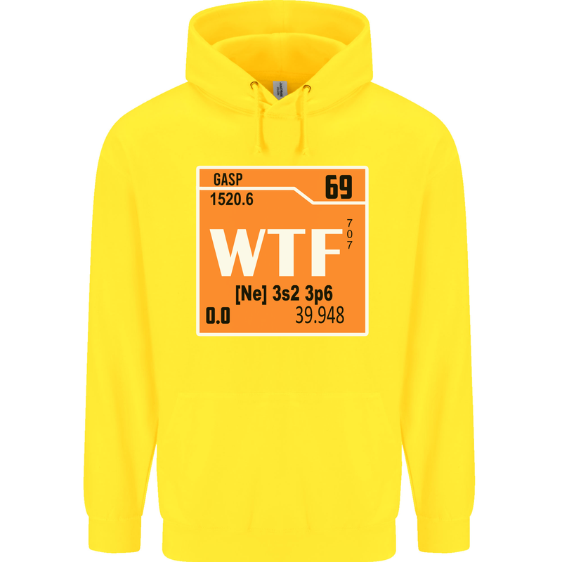 WTF Periodic Table Chemistry Geek Funny Childrens Kids Hoodie Yellow