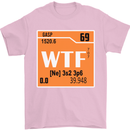 WTF Periodic Table Chemistry Geek Funny Mens T-Shirt Cotton Gildan Light Pink