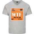 WTF Periodic Table Chemistry Geek Funny Mens V-Neck Cotton T-Shirt Sports Grey