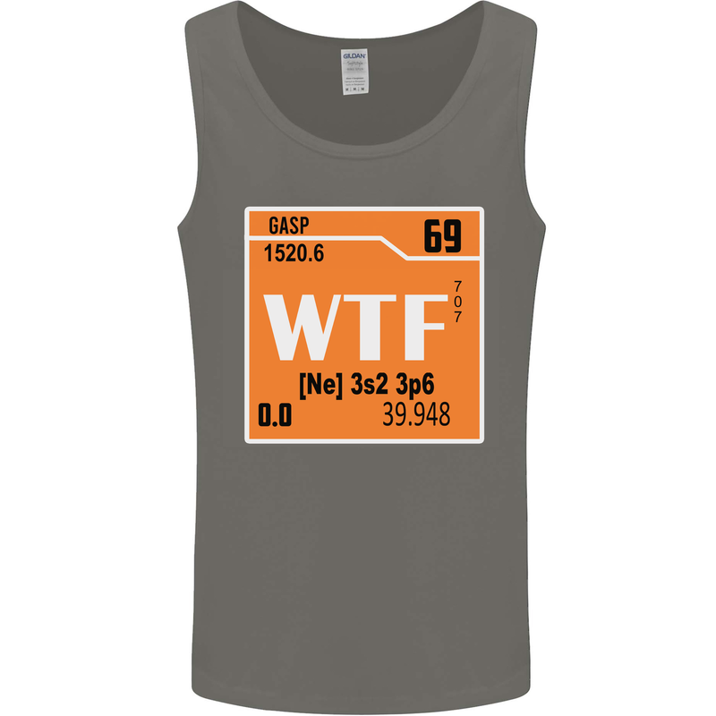 WTF Periodic Table Chemistry Geek Funny Mens Vest Tank Top Charcoal