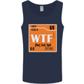 WTF Periodic Table Chemistry Geek Funny Mens Vest Tank Top Navy Blue