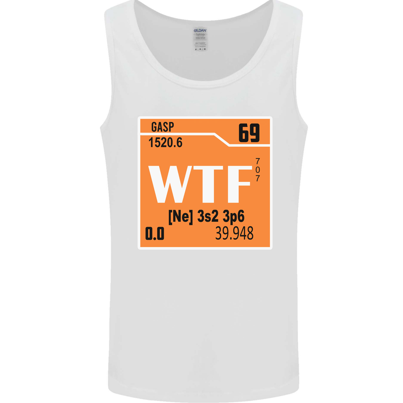 WTF Periodic Table Chemistry Geek Funny Mens Vest Tank Top White