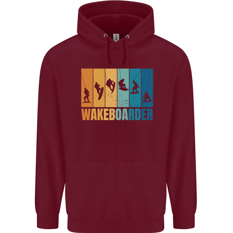 Wakeboarder Water Sports Wakeboarding Childrens Kids Hoodie Maroon