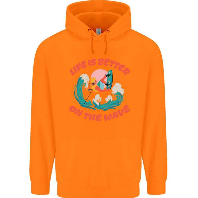 Wakeboarder Water Sports Wakeboarding Childrens Kids Hoodie Orange