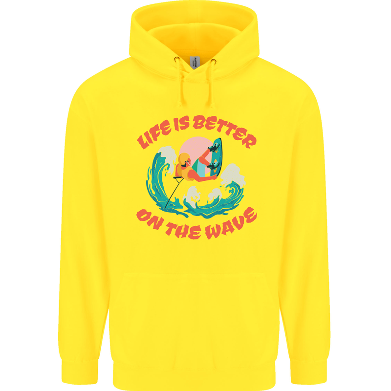 Wakeboarder Water Sports Wakeboarding Childrens Kids Hoodie Yellow